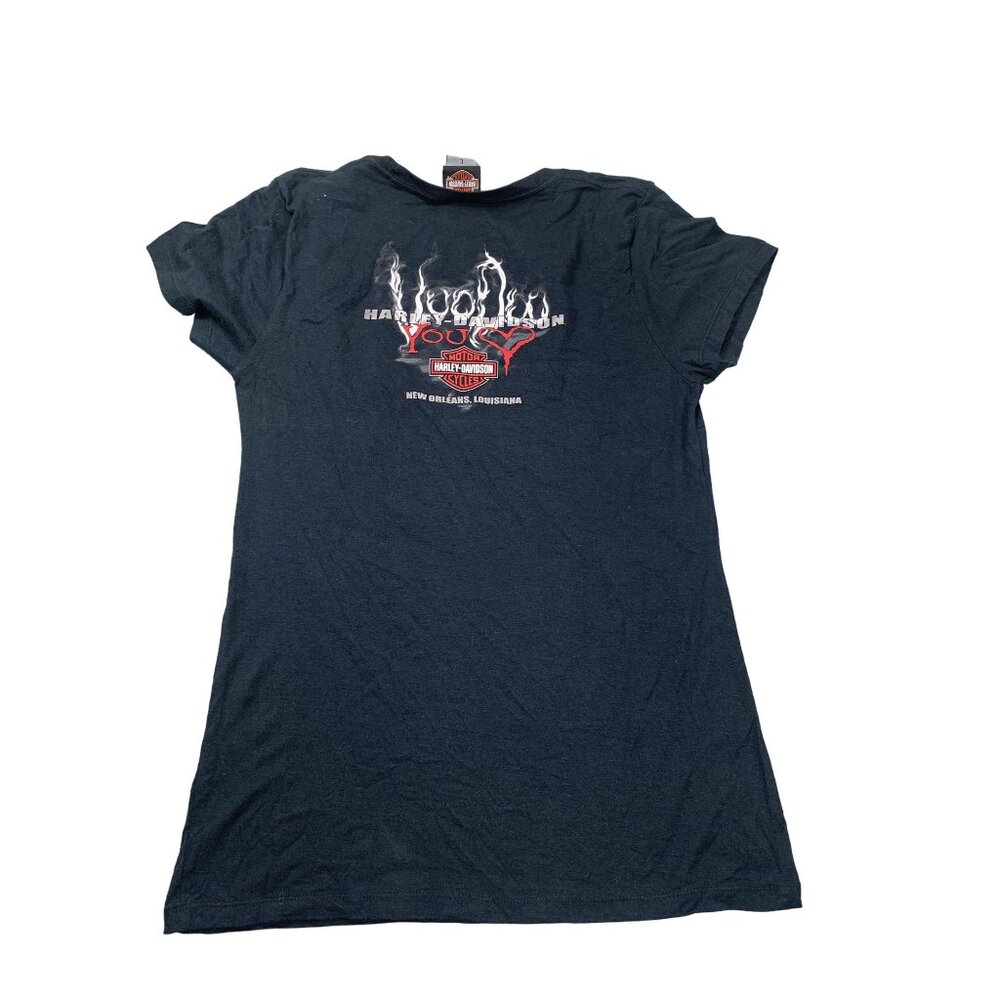 Harley-Davidson Womens Large Black New Orleans, Louisiana Graphic Biker Motto